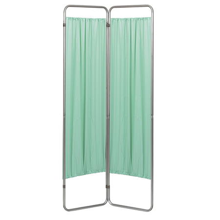 OMNIMED 2 Section Economy Privacy Screen with Vinyl Panels, Green 153092-15